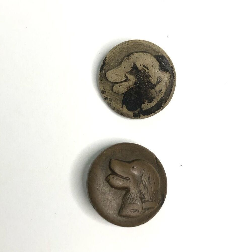 vintage antique golden retriever labrador‎ dog brown plastic